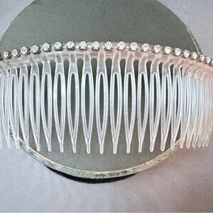 Vintage New Large single Rhinestone Hair Comb light weight clear comb